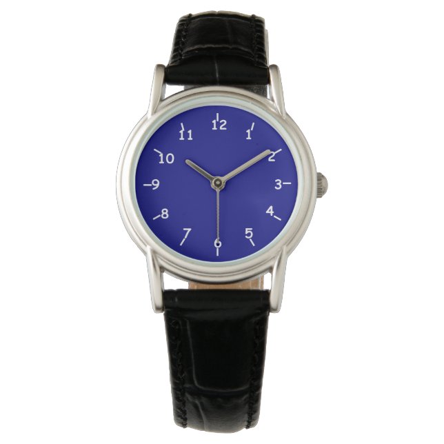 Montre Bleue Marine avec Musique Bleue Noir Classi (devant)