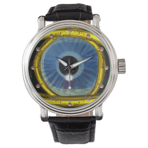 Montre BLEUE TALISMAN / YEUX BLEU, Noir