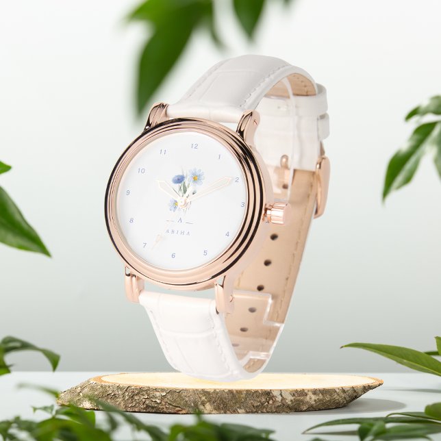 Montre Blue Floral personnalisées eWatch Watch (Créateur téléchargé)