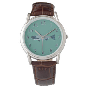 Montre Blue Folk Art Trout/Saumon