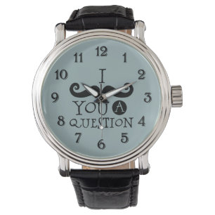 Montre Blue Mustache You A Question Humour Fête des pères