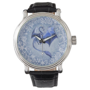Montre Blue Winter Dragon Imaginaire Nature Art