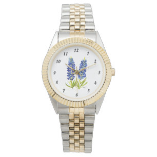 Montre Bluebonnets Texas State Flowers Lupine Watercolor