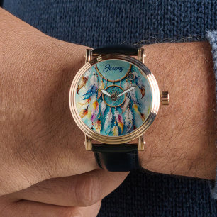 Montre Boho American Indian Dream Catcher, aquarelle