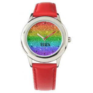 Montre Boho Arc-en-ciel Parties scintillant mignonne fill
