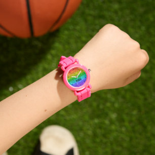 Montre Boho Arc-en-ciel Parties scintillant mignonne fill