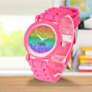 Montre Boho Arc-en-ciel Parties scintillant mignonne fill