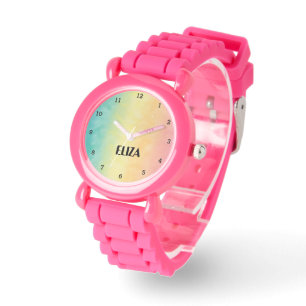 Montre Boho Arc-en-ciel Pastel Cute Girls Rose Kids