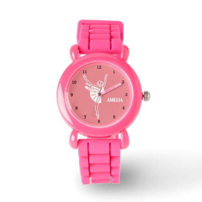 Montre Boho Ballerina Ballet Tutu Girl Exercice rose (Recto)