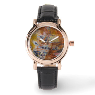 Montre Bois Pétrifié Brun