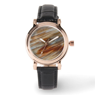 Montre Bois pétrifié déchiqueté
