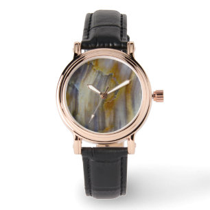 Montre Bois pétrifié ondulé