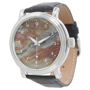 Montre Bois pétrifié strié