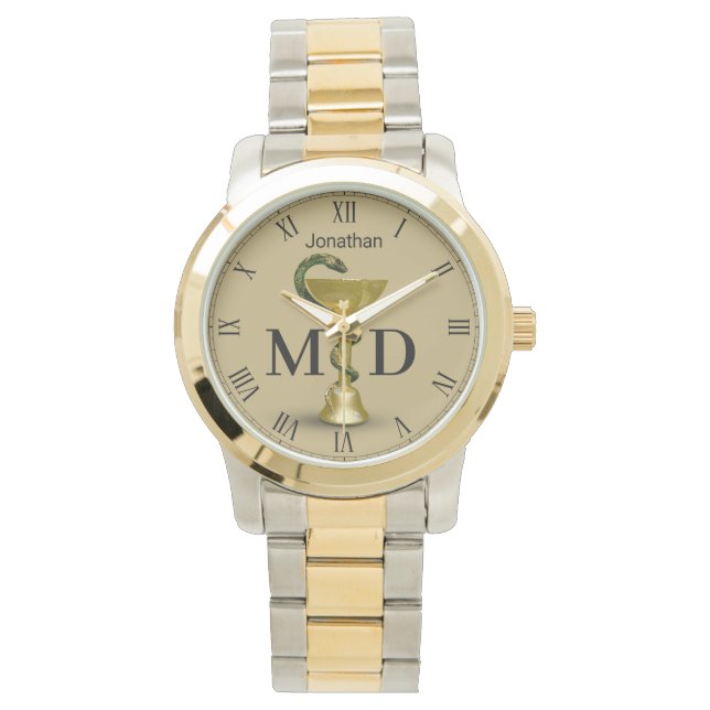 Montre Bol de serpent beige Hygieia Médicale Docteur Médi (devant)