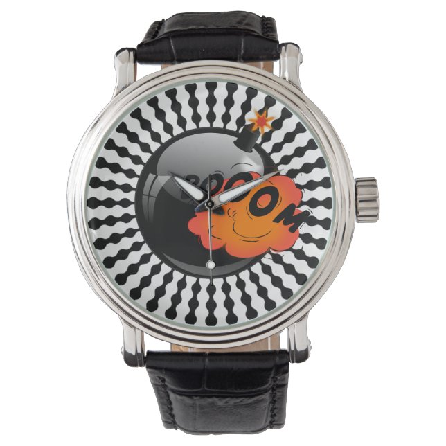 Montre Bombe BOOM Op Art amusant (devant)