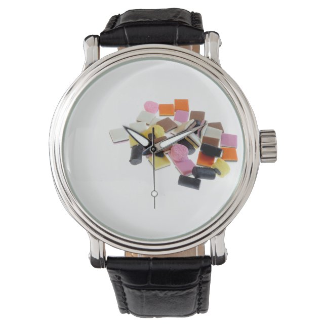 Montre Bonbons Licorice avec espace de copie (devant)