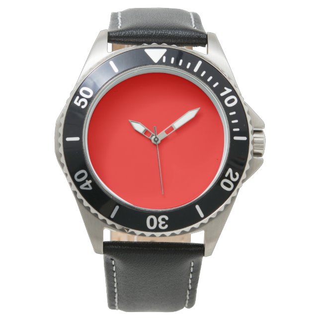 Montre Bonbons Pomme rouge couleur solide | Classique | É (devant)