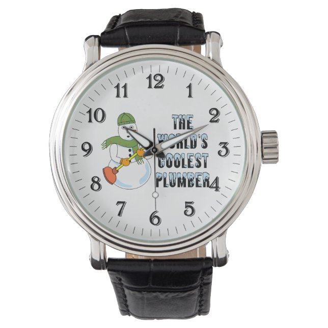 Montre Bonhomme de neige plombier le plus cool du monde (devant)