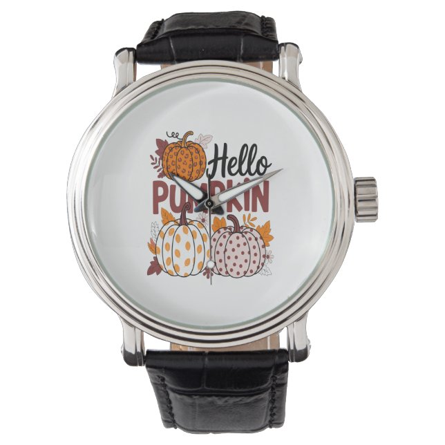 Montre Bonjour Png Citrouille, Vibes d'automne (devant)
