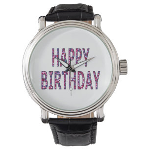 Montre Bonne Anniversaire Colorful Message Watch