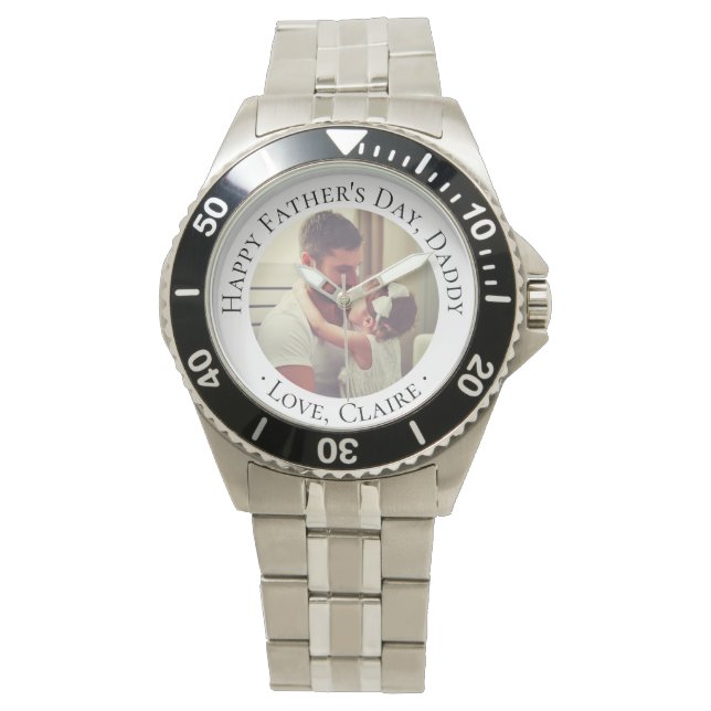 Montre Bonne Fête des pères papa cadeau photo personnalis (devant)