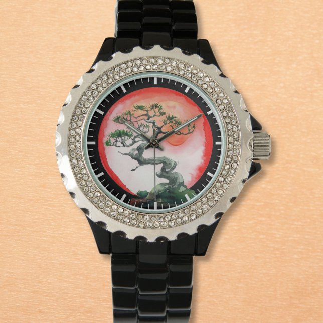 Montre Bonsai au coucher du soleil (Créateur téléchargé)