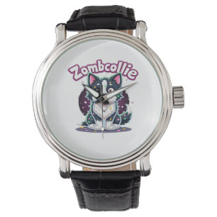 Montre Bordure Collie BC Chien Zombie Halloween Essentiel
