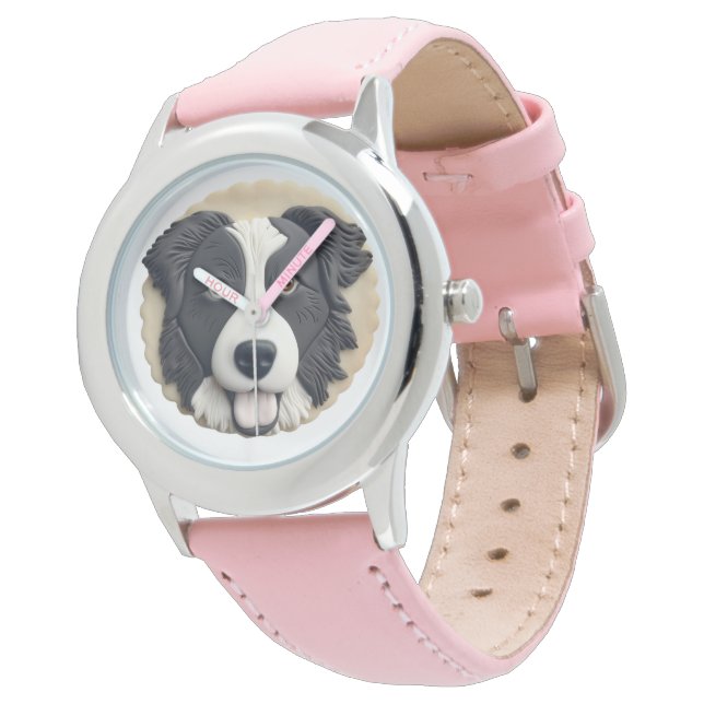 Montre Bordure Collie Chien 3D inspiré (Incliné)
