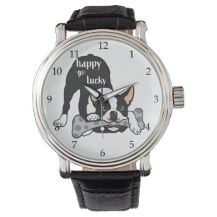 Montre Boston Terrier. Bonne chance