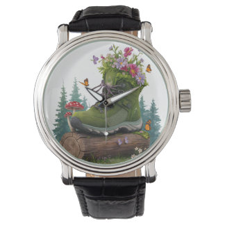 Montre Bottes de randonnées de fleurs sauvages