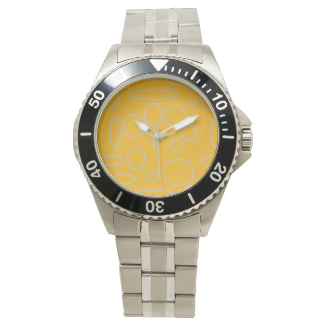 Montre Boucles cercles sur orange (devant)