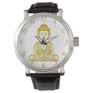 Montre Bouddha d'or en position pacifique