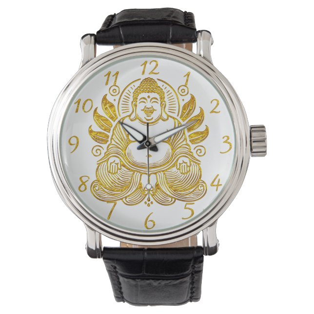 Montre Bouddha d'or paisible (devant)