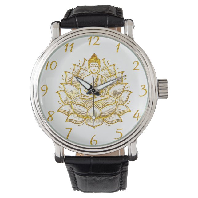 Montre Bouddha sur Lotus Flower. (devant)