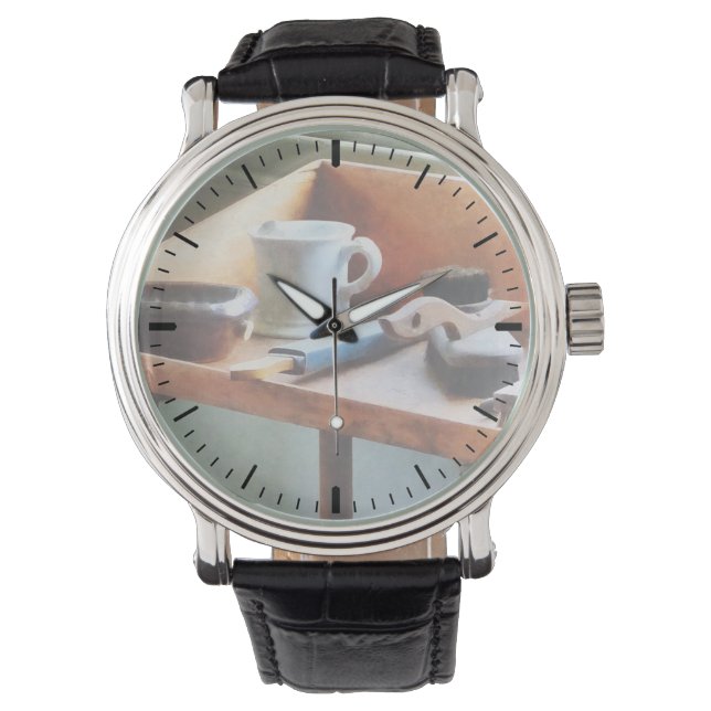 Montre Boug rasage, rasoir et brosses (devant)