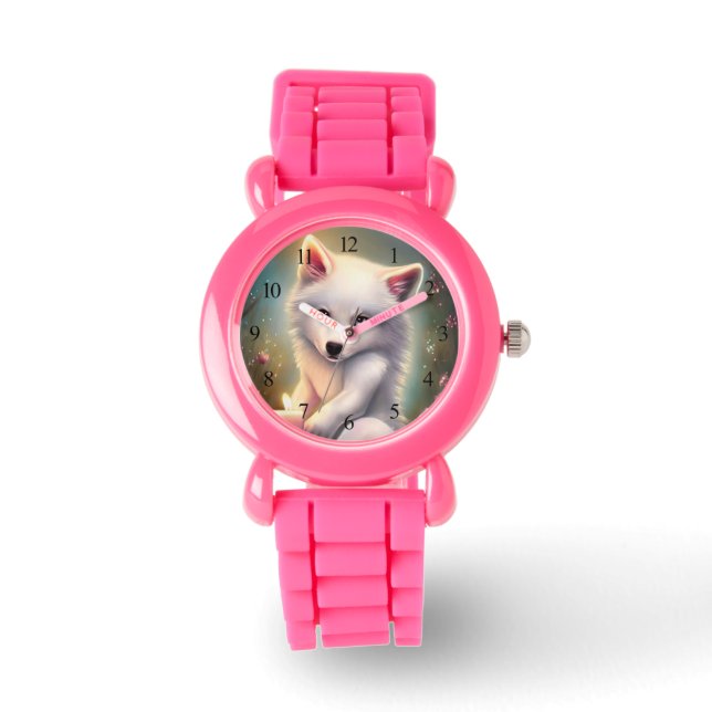 Montre Bougie d'anniversaire Adorable Blanc bébé Fox (Recto)