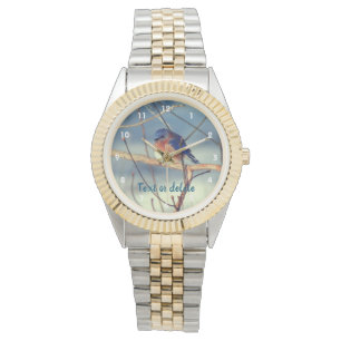 Montre Boule bleu d'hiver personnalisée