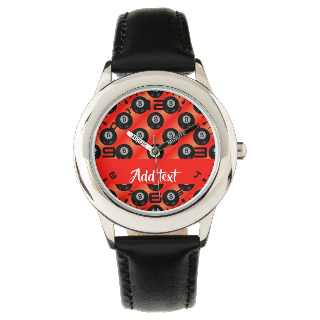Montre Boules de piscine rouge motif (devant)