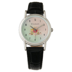 Montre Bouquet d'aquarelle florale mignonne personnalisé