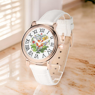 Montre Bouquet de fleurs jaunes orange Deruta italien Mot