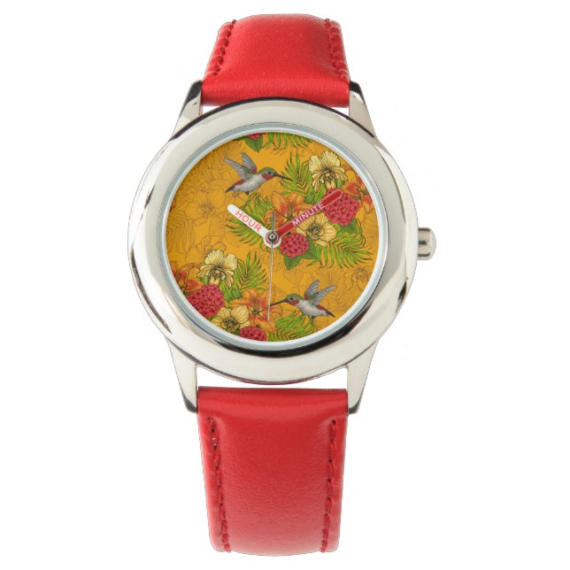 Montre Bouquet tropical et colibris 2 (devant)