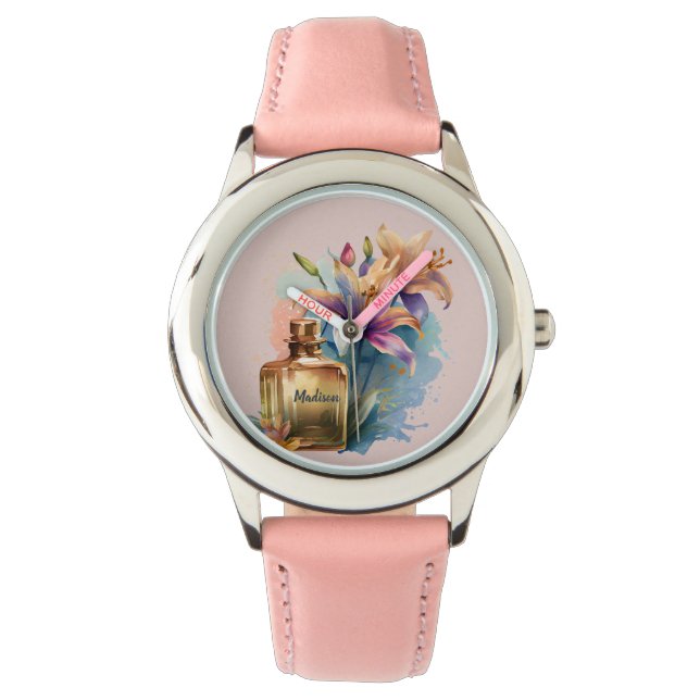 Montre Bouteille de parfum floral unique personnalisée Ro (devant)