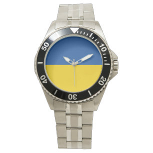 Montre Bouton Drapeau de l'Ukraine