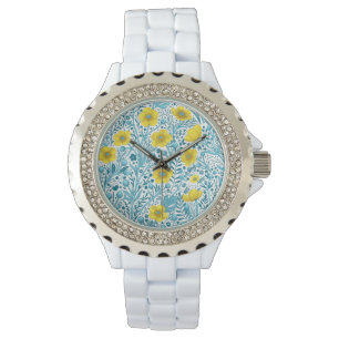 Montre Boutons jaunes, bleus et blancs