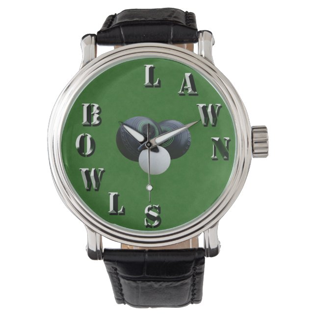 Montre Bowles de pelouse Denim vertes, Wristwatch Mens (devant)