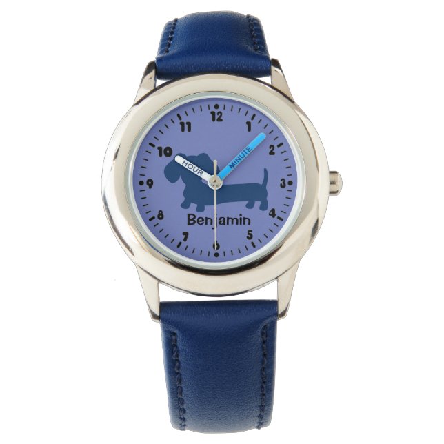 Montre Boys First Watch - Dachshund Thème & Personnalisé (devant)