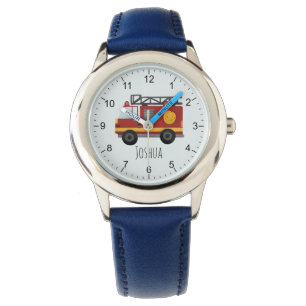 Montre Boys mignonne Moteur de feu moderne Camion Enfants