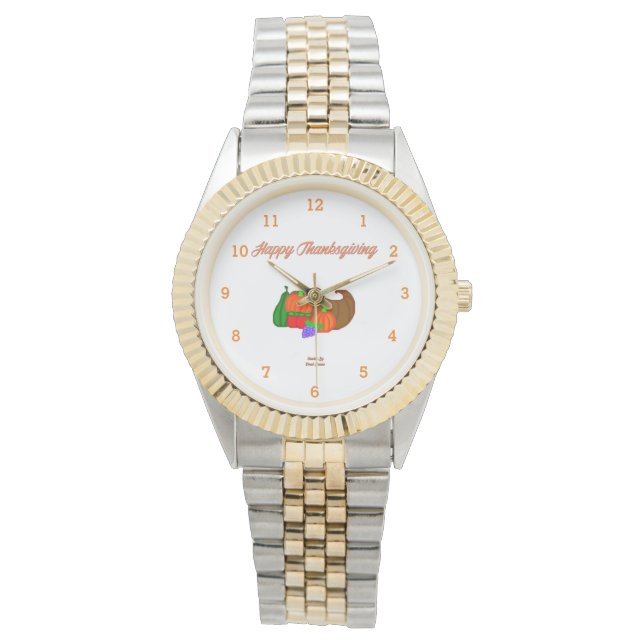 Montre bracelet à deux tons Cornucopia Thanksgivin (devant)