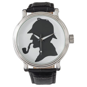 Montre-bracelet de silhouette de Sherlock Holmes