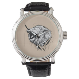 Montre Bracelet E-montre Design Tête de Lion Premium
